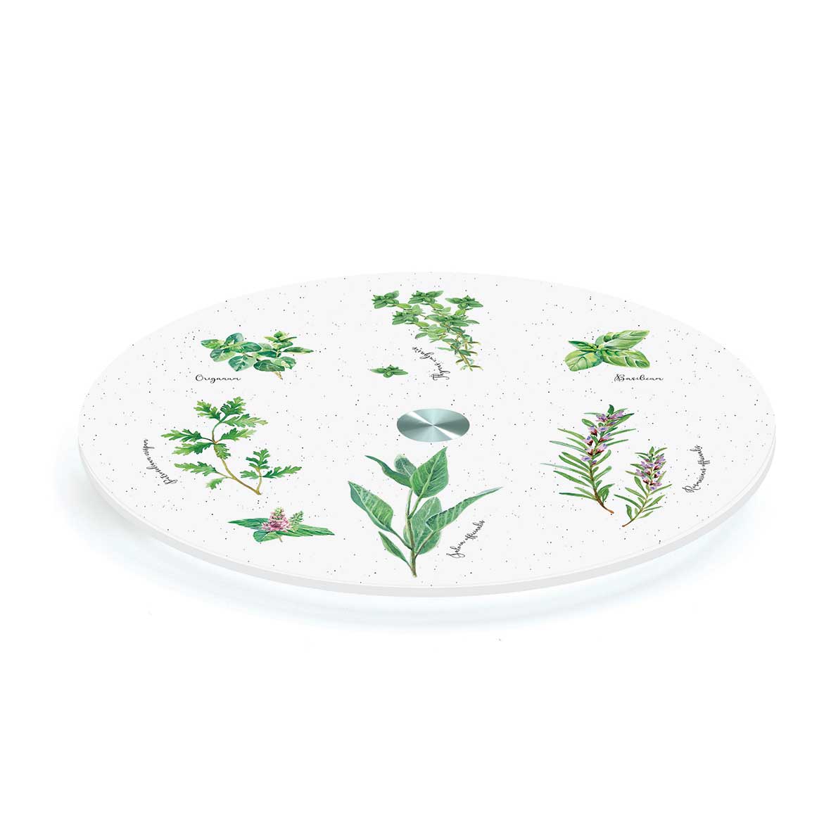 Tál Forgó üvegtál 32cm fűszernövényes díszdobozban Herbarium