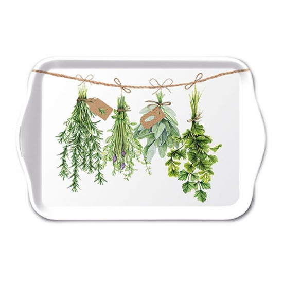 Tálca Fresh Herbs műanyag kistálca 13x21 cm