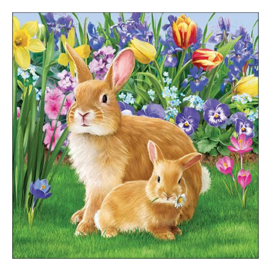 Szalvéta Húsvéti nyuszik papírszalvéta 33x33 cm Mother Bunny