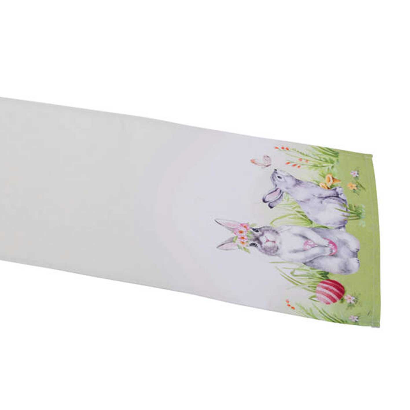 Asztali futó Húsvéti nyuszis asztali futó 40X150 cm fehér