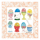 Szalvéta Húsvéti papírszalvéta Eggs In Cup Coral 33x33cm