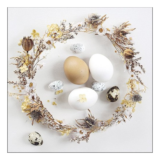 Szalvéta Húsvéti tojások koszorúban papírszalvéta, 33x33cm - Eggs