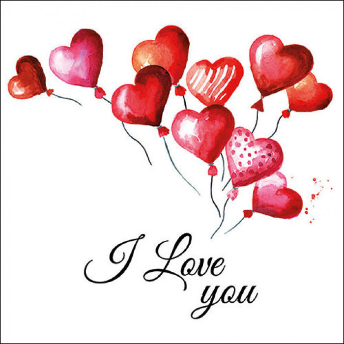 Szalvéta I love you papírszalvéta 33x33cm Love Balloons