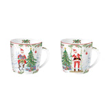 Tányér, étkészlet Joyful Santa karácsonyi Porcelán bögre szett 2 személyes