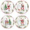 Tányér, étkészlet Joyful Santa karácsonyi porcelán desszertes tányér szett