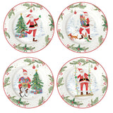 Tányér, étkészlet Joyful Santa karácsonyi porcelán desszertes tányér szett