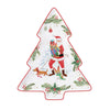 Tálca Joyful Santa karácsonyi Porcelán fenyőfa alakú kínáló tálca