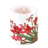 Gyertya Karácsonyi átvilágítós viasz gyertya Christmas Bouquet közepes