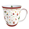 Bögre, csésze Karácsonyi bögre porcelán Ornaments All Over red 400ml