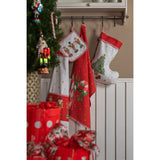 Konyharuha Karácsonyi csíkos nyalóka mintás konyharuha piros Happy Little Christmas