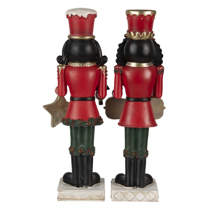 Karácsonyi dekoráció Karácsonyi Diótörő figura szett Merry Christmas táblával 35 cm