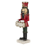 Karácsonyi dekoráció Karácsonyi Diótörő figura szett Merry Christmas táblával 35 cm