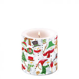 Gyertya Karácsonyi hóemberes átvilágítós viasz gyertya Snowman Party kicsi