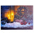 Karácsonyi dekoráció Koszorús gyertyás karácsonyi világító LED-es falikép 20x15 cm