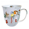 Bögre, csésze Karácsonyi madárkák fenyőágon porcelánbögre Christmas Socks 400ml