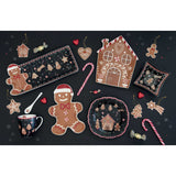 Tálca Karácsonyi Mézeskalács baba alakú kínáló tál díszdobozban Gingerbread