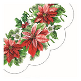 Szalvéta Karácsonyi mikulásvirág mintájú papírszalvéta, Glory Poinsettia rondo 32 cm