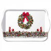 Tálca Karácsonyi műanyag kis tálca Bow On Wreath
