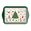 Tálca Karácsonyi műanyag kis tálca Christmas Evergreen white