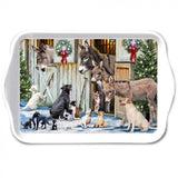 Tálca Karácsonyi műanyag tálca Animal Friends kicsi