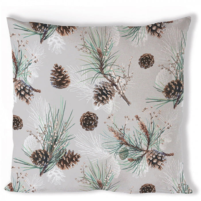 Díszpárna huzat Karácsonyi pamut díszpárna huzat Pine Cone All Over