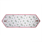 Asztali futó Karácsonyi pamut szarvasos, magyal mintás asztali futó, 50x160 cm Holly Christmas
