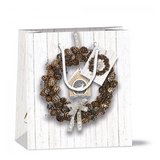 Ajándéktáska Karácsonyi papír ajándéktáska Pine Cone Wreath