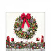 Szalvéta Karácsonyi papírszalvéta 25x25 cm Bow On Wreath