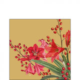 Szalvéta Karácsonyi papírszalvéta 25x25 cm Christmas Bouquet Gold
