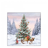 Szalvéta Karácsonyi papírszalvéta 25x25 cm Winter Animals