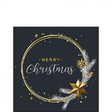Szalvéta Karácsonyi papírszalvéta 25x25 cm Wish Ring Black