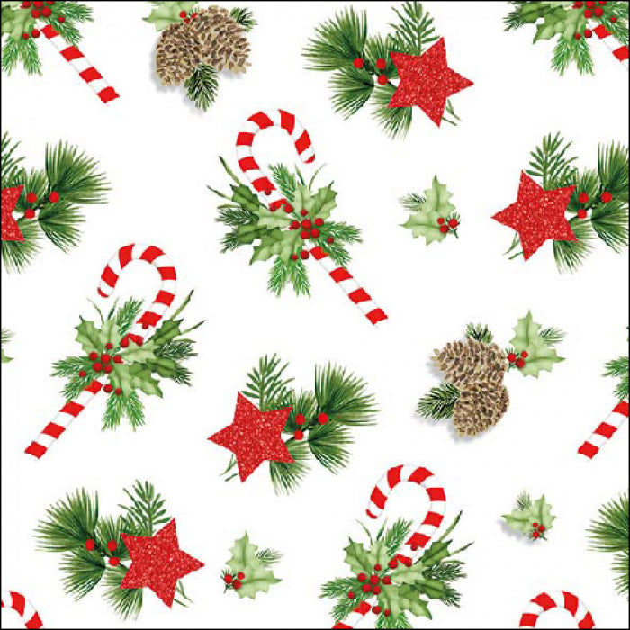 Szalvéta Karácsonyi papírszalvéta 33x33 cm Ornaments For X-Mas