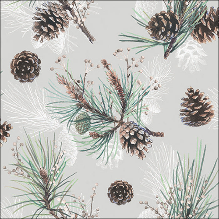 Szalvéta Karácsonyi papírszalvéta 33x33 cm Pine Cone All Over