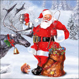 Szalvéta Karácsonyi papírszalvéta 33x33 cm Santa Cheers