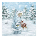 Szalvéta Karácsonyi papírszalvéta Feeding Deer