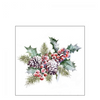 Szalvéta Karácsonyi papírszalvéta Holly and Berries