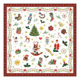 Szalvéta Karácsonyi papírszalvéta Ornaments All Over red