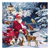 Szalvéta Karácsonyi papírszalvéta Santa On Bench