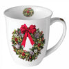 Bögre, csésze Karácsonyi porcelán bögre Bow On Wreath 400 ml