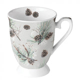 Bögre, csésze Karácsonyi porcelán bögre Pine Cone All Over 250 ml