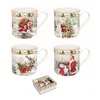 Bögre, csésze Karácsonyi porcelán bögre szett 4db-os díszdobozban, 300 ml - Christmas Time