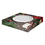 Tányér, étkészlet Karácsonyi porcelán desszertes tányér fehér domború Holly Berries