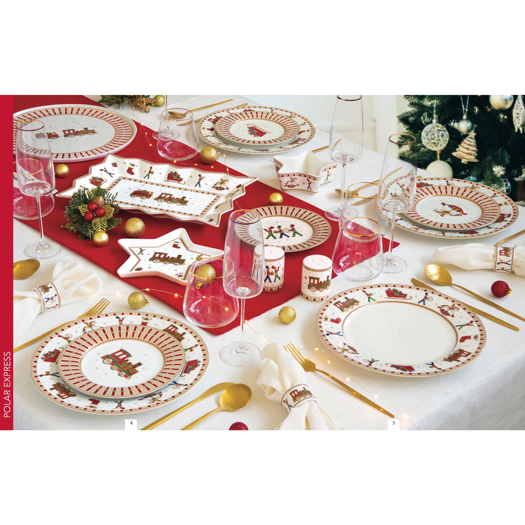 Tányér, étkészlet Karácsonyi porcelán desszertes tányér Polar Express