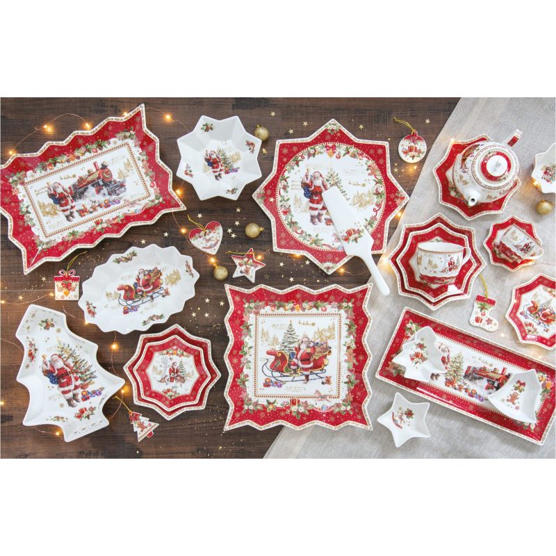 Dekoráció Karácsonyi porcelán díszek, 6 db-os szett, 7 cm, díszdobozban - Christmas Memories