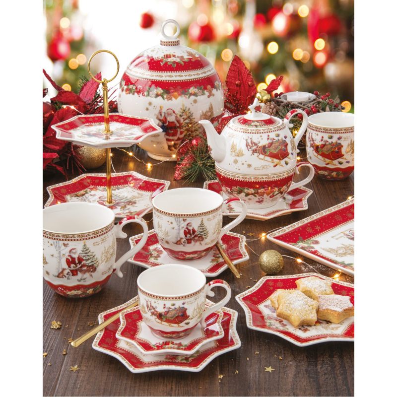 Teáskanna Karácsonyi porcelán egyszemélyes teás szett, 0,35 l és 0,45 l, díszdobozban - Christmas Memories
