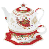 Teáskanna Karácsonyi porcelán egyszemélyes teás szett, 0,35 l és 0,45 l, díszdobozban - Christmas Memories