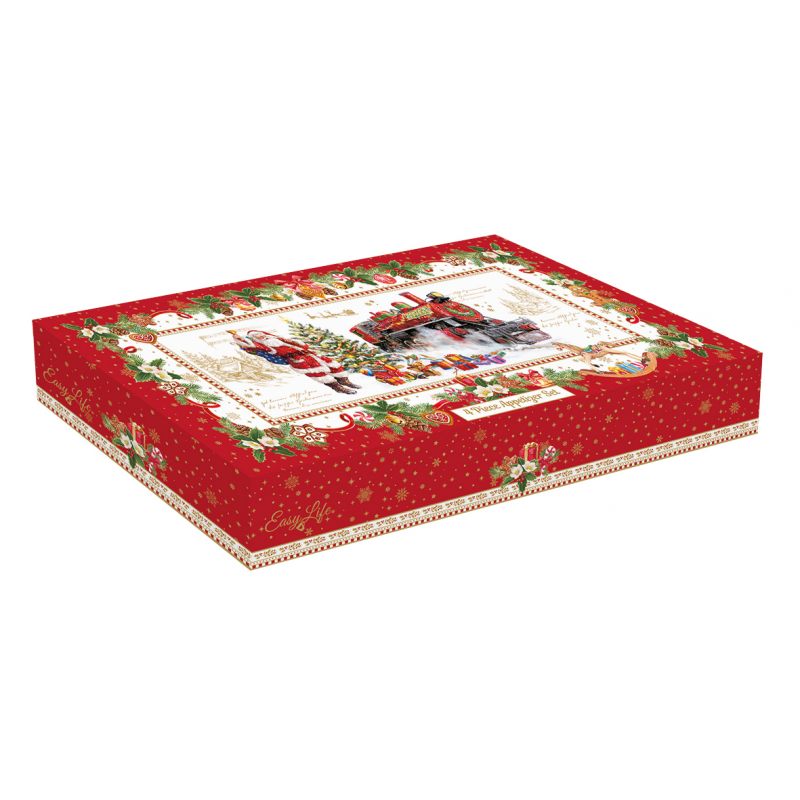 Tál Karácsonyi porcelán fenyőfa alakú kínáló tál, 21,5x28,5 cm, díszdobozban - Christmas Memories