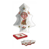 Tál Karácsonyi porcelán fenyőfa alakú kínáló tál hőlégballon díszdobozban - Christmas Memories