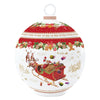 Cukortartó Karácsonyi porcelán keksztároló gömb, 18x18x23 cm, díszdobozban - Christmas Memories