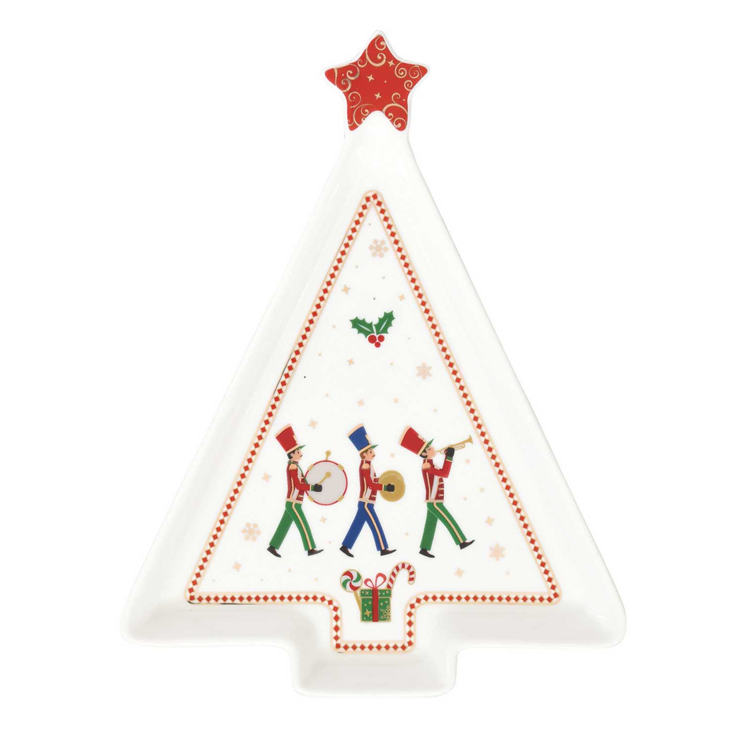 Tálka Karácsonyi porcelán kisvonatos fenyőfa alakú tálca Polar Express